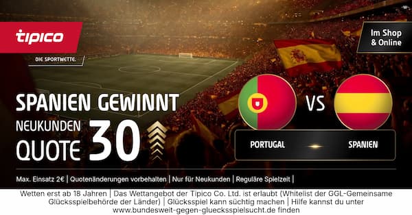 Portugal vs Spanien Quoten bei Tipico
