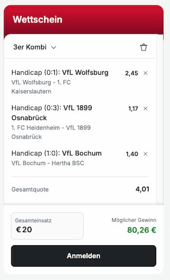 Tipico Handicap Wette Tipp der Woche