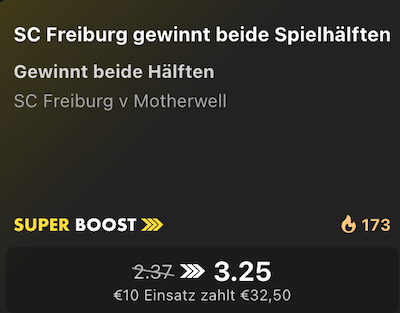 SuperBoost bet365 Freiburg Playoff 27.8.