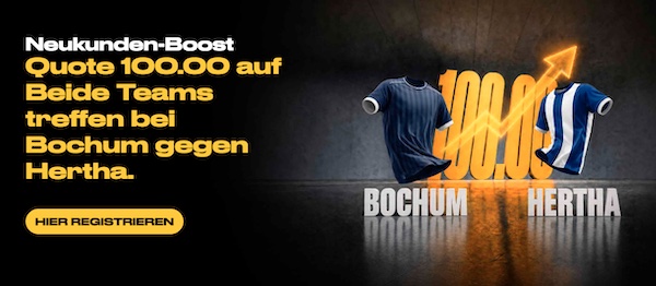 Bochum - Hertha: Beide Teams treffen zu Quote 100.0 bei Bwin
