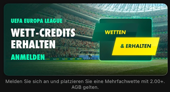 Bet365 Wett-Credits für deine Europa League Wetten