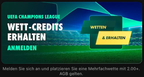 Wette auf die Champions League und erhalte Bet365 Wett-Credits