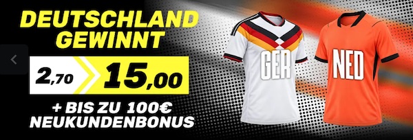 Daznbet Quote 15.0 auf Deutschland besiegt die Niederlande