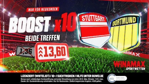 Winamax Boost zu Stuttgart vs Dortmund
