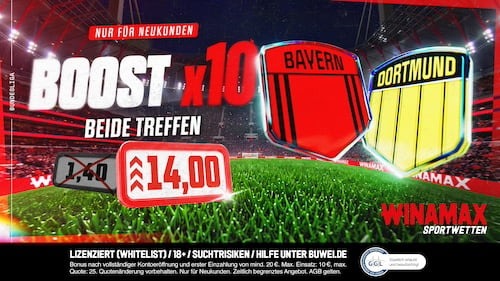 Winamax Boost zu Bayern vs BVB