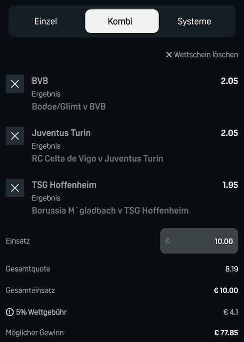 DAZN Bet Wettschein KW 42