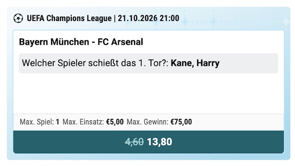 Letsbet Boost: Harry Kane erzielt das erste Tor gegen Arsenal